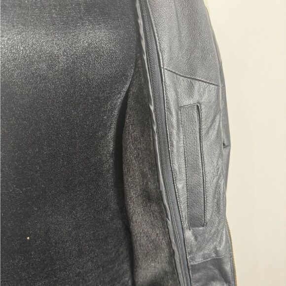 Black Leather Jacket with USA Design - Picture 8 of 13
